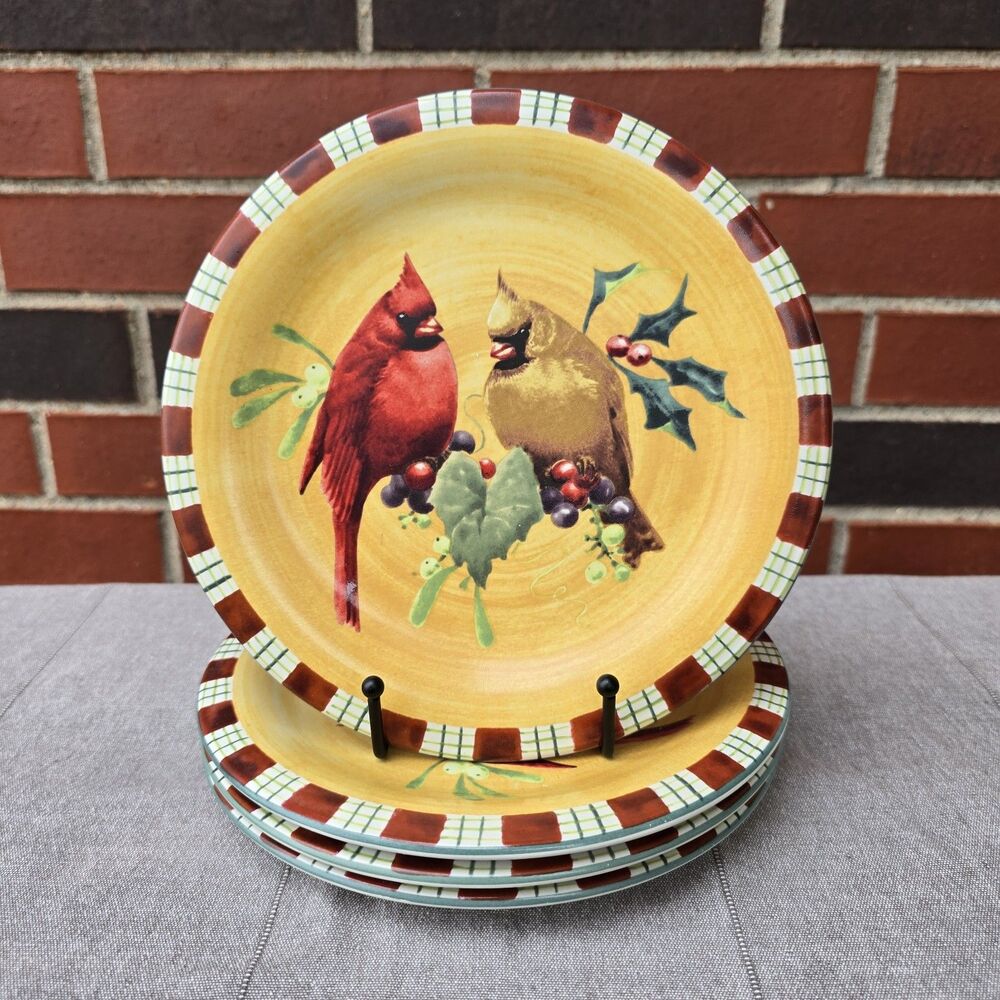 Lenox Salad Plate Winter Greetings Everyday Cardinal Birds Set of 4